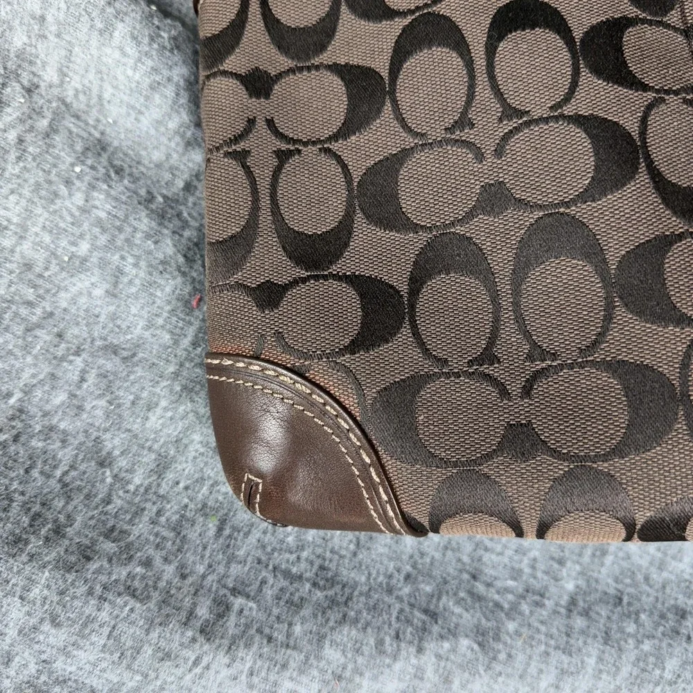 Vintage Y2K Coach Bleecker Signature Jacquard Shoulder/Hobo Bag Dark Brown 11430